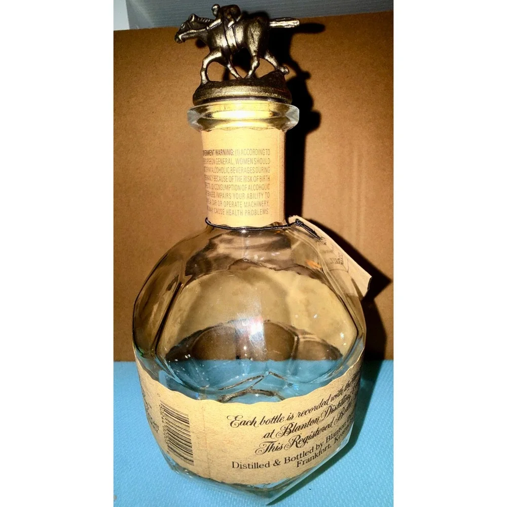 Blanton's Bourbon Empty Bottle 750ml Clear Excellent Horse Stopper Letter N: